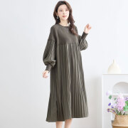 クリスマスセール　【即納】　　　『　インスタサブ垢で大人気！　』　　あのバズってる異素材切替ニットプリーツデザインにワンピースが登場！