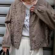 【1月下旬入荷予定】 ウィンターセール！【2026新作商品】レースドッキングブルゾン