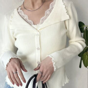 【1月下旬入荷予定】 ウィンターセール！【2025新作商品】レースリブニットトップス