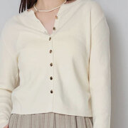 【2月上旬入荷予定】 ウィンターセール！【メール便対応】　【2026新作】金ボタンラウンドネックニットカーディガン
