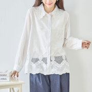 ウィンターセール！【メール便対応】　【2026新作】スカラップレース刺繍ブラウス