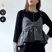 【3月上旬入荷予定】春の早割り　【メール便対応】【2026新作】TRツイル花刺繍キャミ