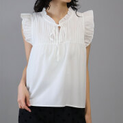 【3月上旬入荷予定】   春の早割り　『　インスタサブ垢で大人気！　』   ピンタックフリルデザインブラウス