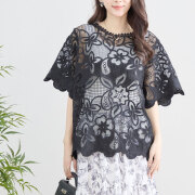 【6月上旬入荷予定】 春の早割り【メール便対応】　フラワーレース シアーブラウス