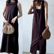 【7月上旬入荷予定】 夏の早割り【メール便対応】　【新作】カットジョーゼットバックオープンワンピース
