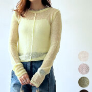 【8月中旬入荷予定】 秋の早割り【メール便対応】　【新作】モヘアセンターリンキング透かし編みPO