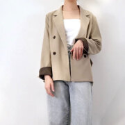 【10月上旬入荷予定】 秋の早割り　T/Puツイル　バイカラー　テーラードジャケット