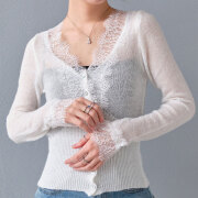 【1月中旬入荷予定】  ウィンターセール　『　インスタサブ垢で大人気！　』  レース切替ニットトップス