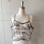 春の早割り　【2月上旬入荷予定】 【メール便対応】　『　インスタサブ垢で大人気！　』  超高見え！実物はもっと美しくキレイです！ チュール花柄刺繍ビスチェ