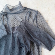 【2月上旬入荷予定】   ウィンターセール　『　インスタサブ垢で大人気！　』   ハイネックドットシアートップス