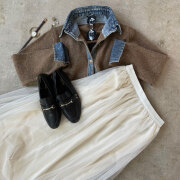 【3月上旬入荷予定】  春の早割り　　『　インスタサブ垢で大人気！　』   シアーチュールカラーマキシスカート