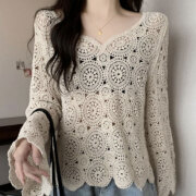 【2月上旬入荷予定】  ウィンターセール　『　インスタサブ垢で大人気！　』  かぎ針透かし編みトップス