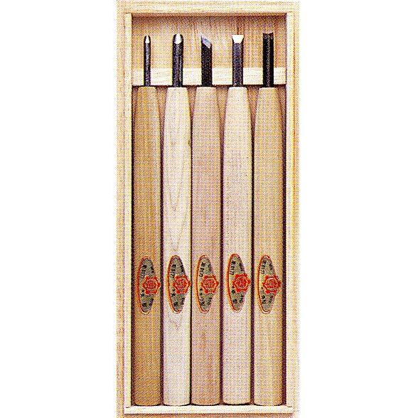 三木章刃物本舗　彫刻刀セット ５本組 （桐箱入り）　140036