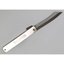 カネ駒（かねこま）印 肥後守（ひごのかみ）ナイフ 全鋼 メッキ鞘 特大