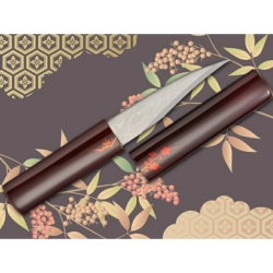 【送料、代引手数料無料】 みきかじや村 漆霞『枝梅』雲流田主丸型小刀鞘入り TS013