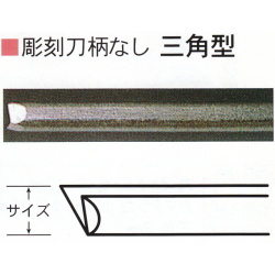 三木章刃物本舗　彫刻刀柄無し（共柄）　三角型　９ｍｍ