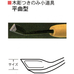 三木章刃物本舗　木彫つきのみ小道具　平曲型　１５ｍｍ