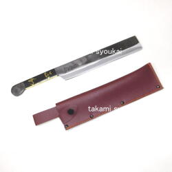 正和  鋼付共柄竹割鉈　両刃　１６５ｍｍ　レザーサック付