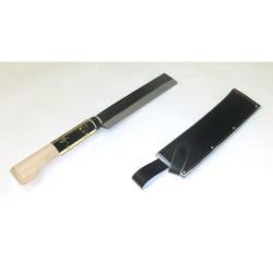 正和  鋼付柄付竹割鉈　両刃　１８０ｍｍ　レザーサック付