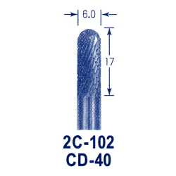 東京オートマック 木彫機　回転工具用　超硬バー　CD-４０（２C-１０２）　#3600＜AUTOMACH＞