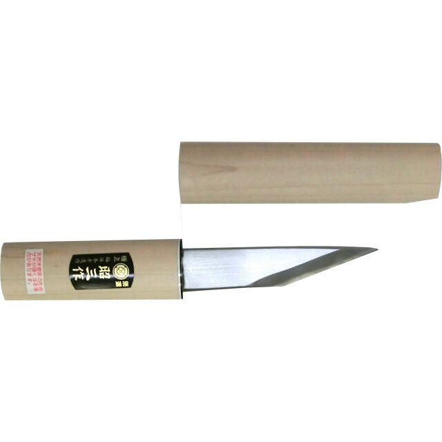 昭三作 手造り 横手小刀　鞘入り（大工・竹細工用）磨き仕上　７５ｍｍ：No.1-75C＜池内刃物＞