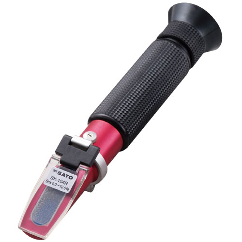 【送料、代引手数料無料】手持屈折計 (糖分濃度計) SK-104R 自動温度補正付：No.0184-00＜佐藤計量器＞