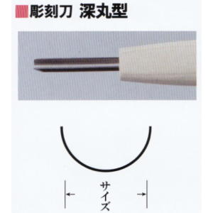 三木章刃物本舗　安来鋼彫刻刀単品　深丸型　１．５ｍｍ、１２ｍｍ