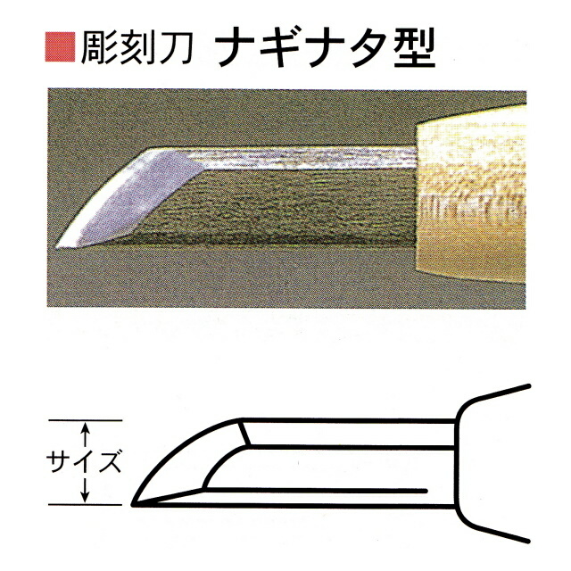三木章刃物本舗　安来鋼彫刻刀単品　ナギナタ型　１８ｍｍ