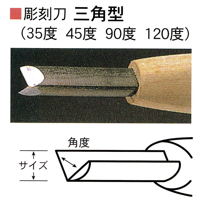三木章刃物本舗　安来鋼彫刻刀単品　三角型　３５度 ６ｍｍ