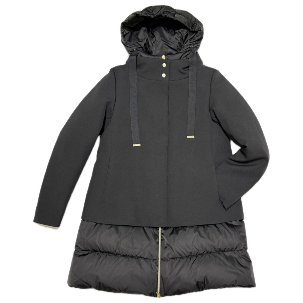 ヘルノ  Aライン ダウンコートジャケット NEW CITY GLAM PI001821D  黒 #40  HERNO