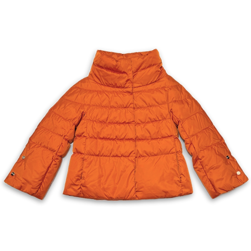 ヘルノ ハイカラー袖ボタン ダウンジャケット PI00007DO オレンジ #38  HERNO
