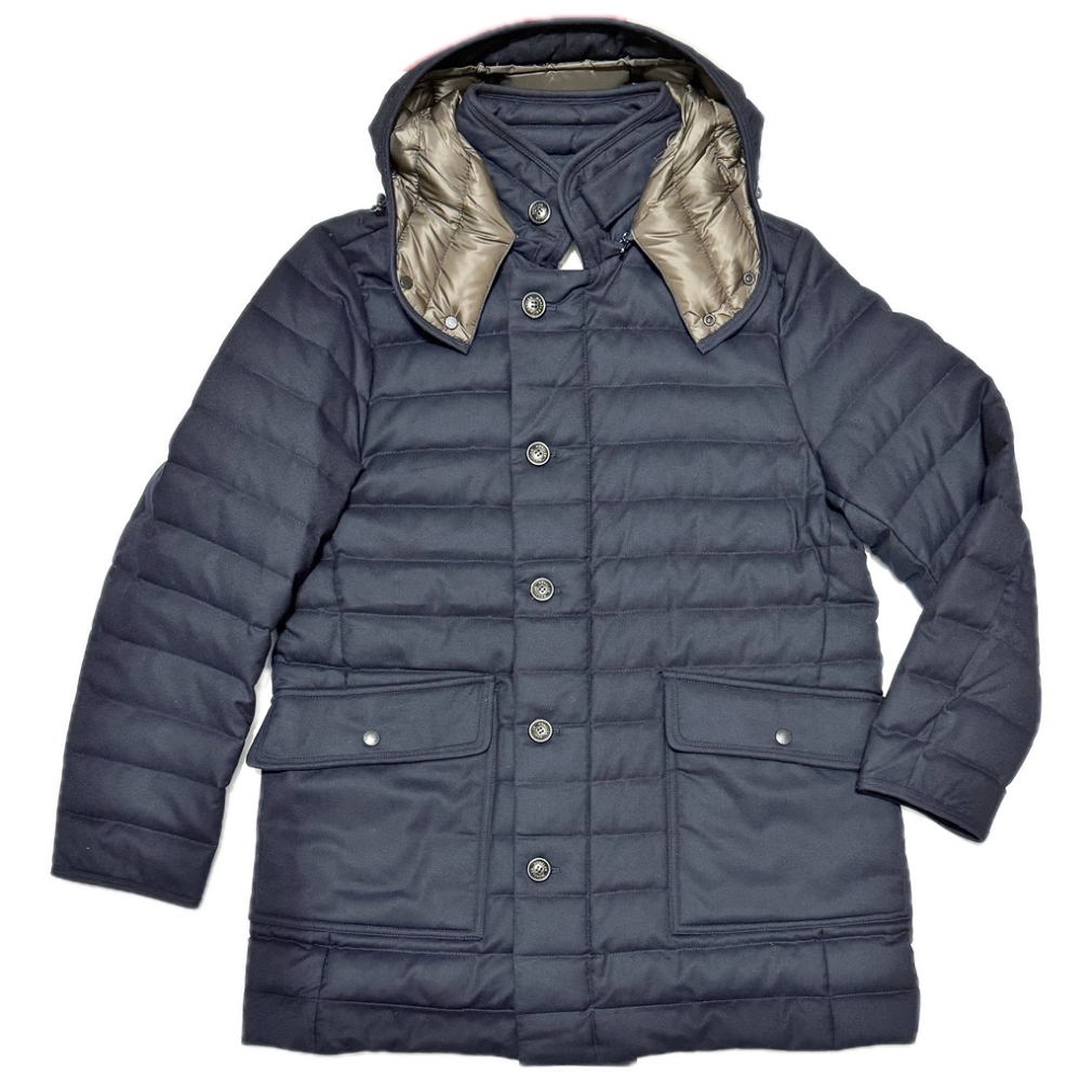 モンクレール　メンズ　フード付きウールダウンコート　COPERNIC　ネイビー　#1  MONCLER