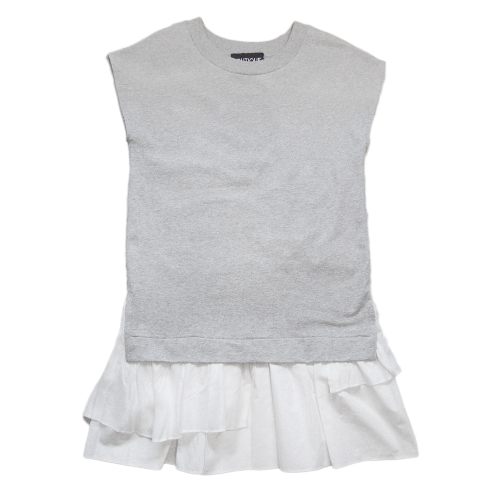 モスキーノ　裾フリル　スウェットワンピース　グレー　#38　MOSCHINO