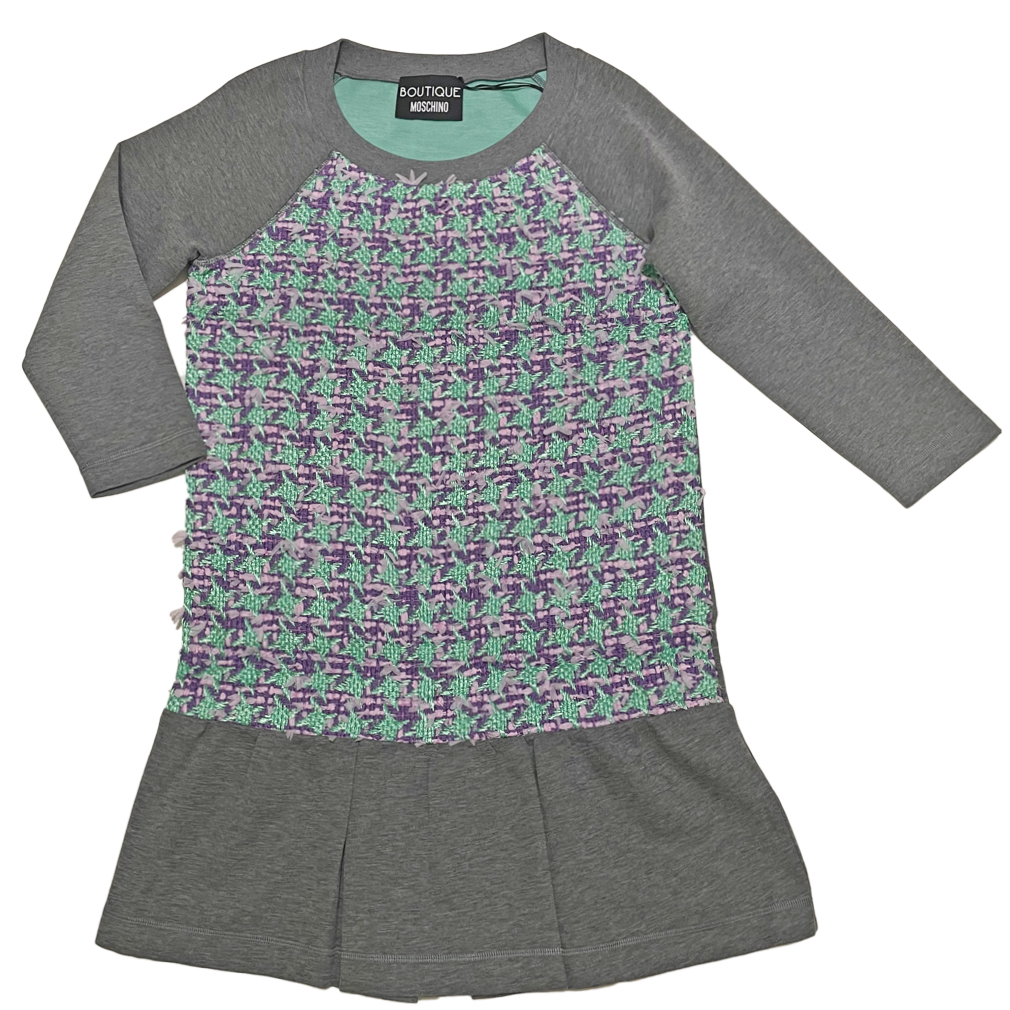 モスキーノ　ツイード＆スウェットワンピース　グレー　#40　MOSCHINO