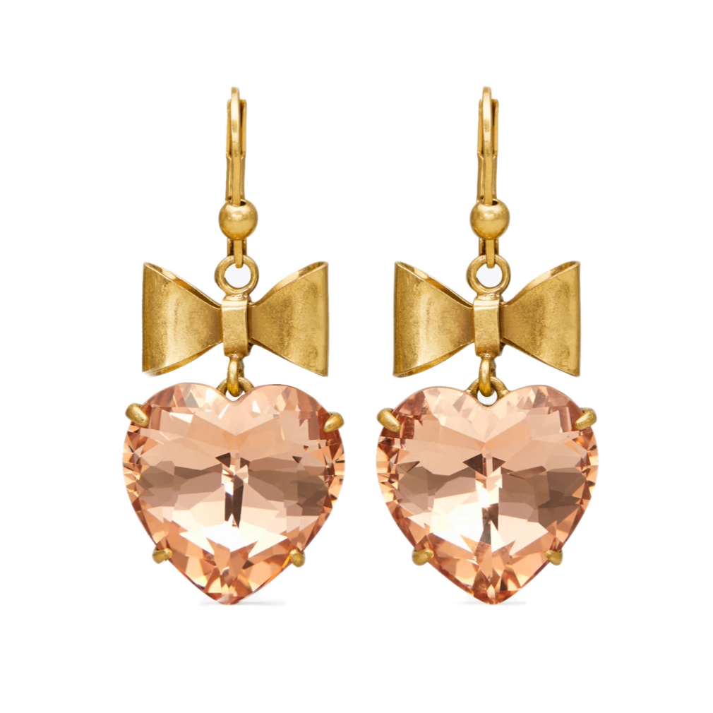 トリーバーチ　ハート＆リボン　ピアス　ピンク　TORY BURCH