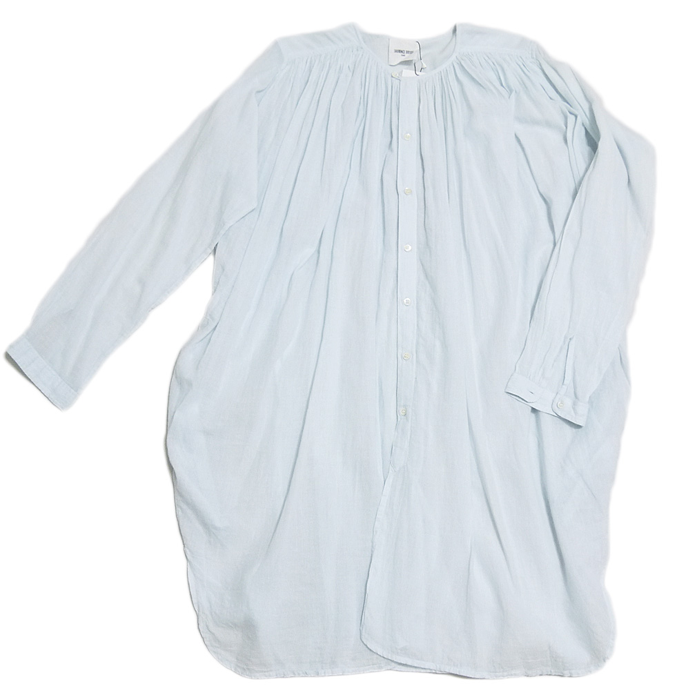 ローレンスドリジェ　ふんわり長袖シャツワンピース　ブルー　#0　LAURENCE DOLIGE