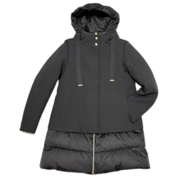 ヘルノ  Aライン ダウンコートジャケット NEW CITY GLAM PI001821D  黒 #40  HERNO