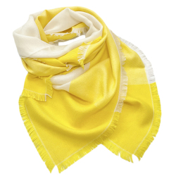 新品ロロピアーナLoro Pianaカシミア×シルク　バイカラー スカーフ黄色