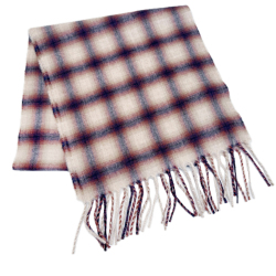 ロロピアーナ  カシミア100％　フリンジマフラー　マドラスチェック柄　Loro Piana