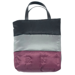 マルニ　男女兼用　キルティング　もこもこトートバッグ　黒×ボルドー　2way Museo Padded Soft small  MARNI