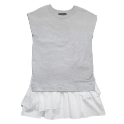 モスキーノ　裾フリル　スウェットワンピース　グレー　#38　MOSCHINO