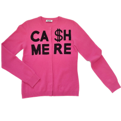 モスキーノ　カシミヤ100％　メッセージセーターCASH MERE ピンク  #40　MOSCHINO