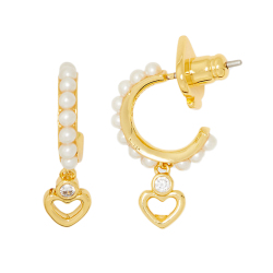 ケイトスペード　ハート　ピアス（shining spade pearl huggies） ゴールド　kate spade