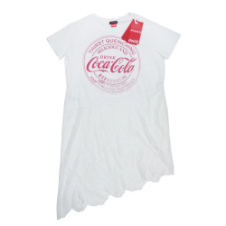 ピンコ　コカコーラcocacolaコラボ　レースがセクシーなTシャツ  白 #M　PINKO