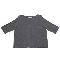 ヴァレンチノ　カシミヤ100％　半袖ニット（セーター）　グレー　#L　VALENTINO