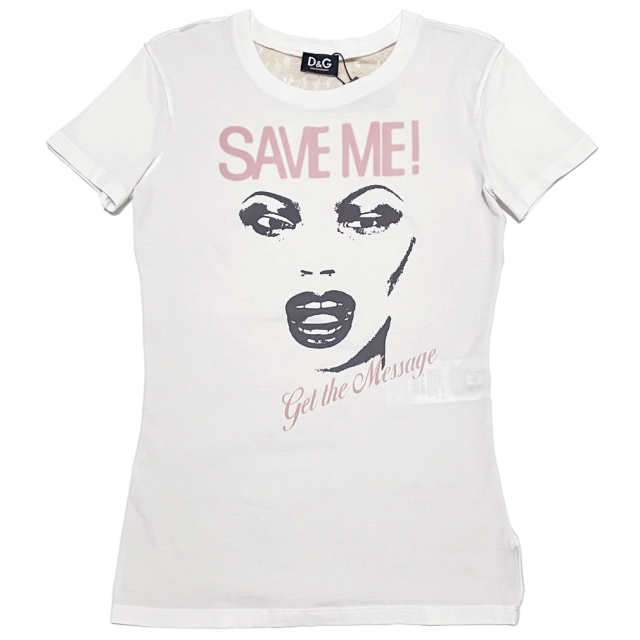 ディーアンドジー 背中がシースルーレース セクシーTシャツ 白 ＃XS D&G 