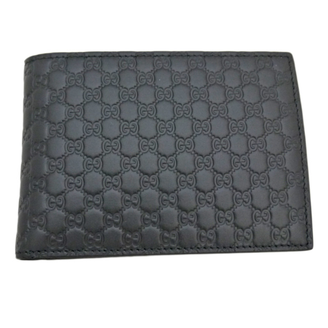 グッチ メンズ Ggシグネチャーレザー 二つ折り財布 コインケース付 黒 Gucci