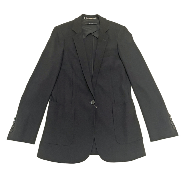 グッチ ウール テーラードジャケット 黒 ＃38 GUCCI