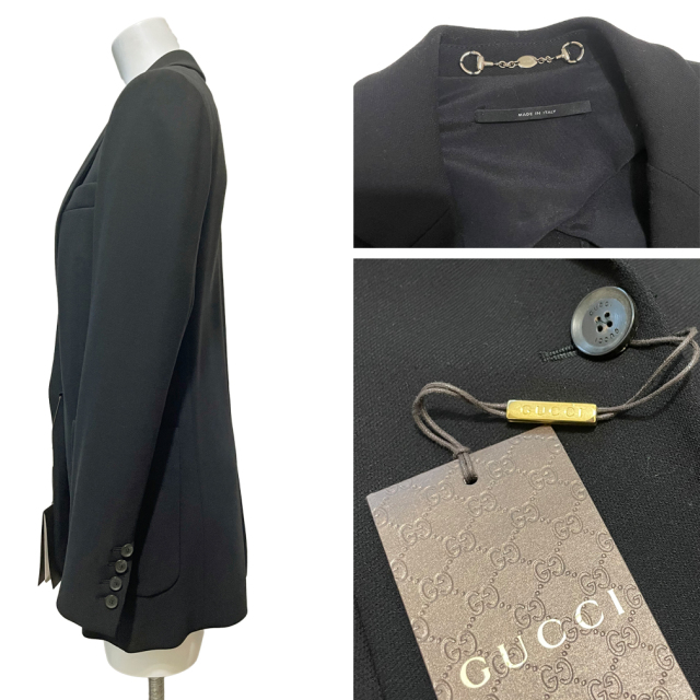 GUCCI ブラック テーラードジャケット GUCCI グッチ テーラードジャケット 36 ブラック 古着 - メルカリ