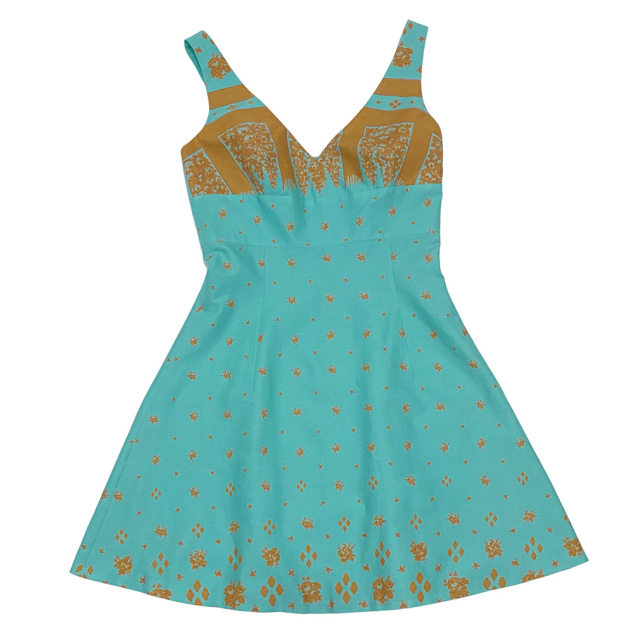 ミュウミュウ プリント コットンワンピース エメラルドグリーン 40 Miu Miu